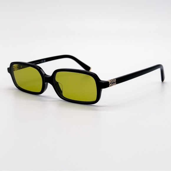 NEW MIU MIU MU11ZS 16K070 SQUARE MU11ZS WOMEN MU11ZS 16K07O BLACK SUNGLASSES - Picture 4 of 14